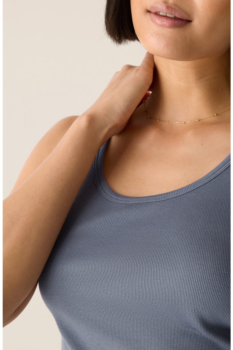 Slim Fit Scoop Neck Stretch Cotton Tank, Alternate, color, FLINT