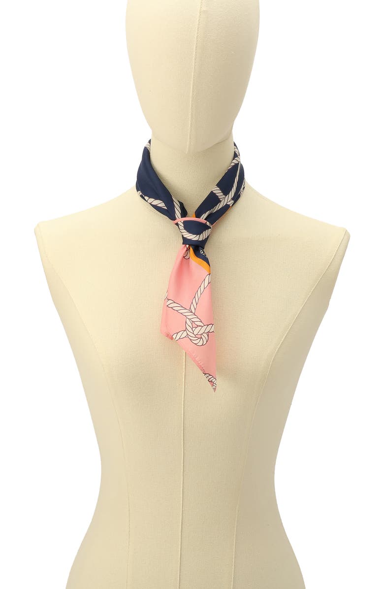 Kate Spade New York tangled up silk scarf, Alternate, color, Navy Pink
