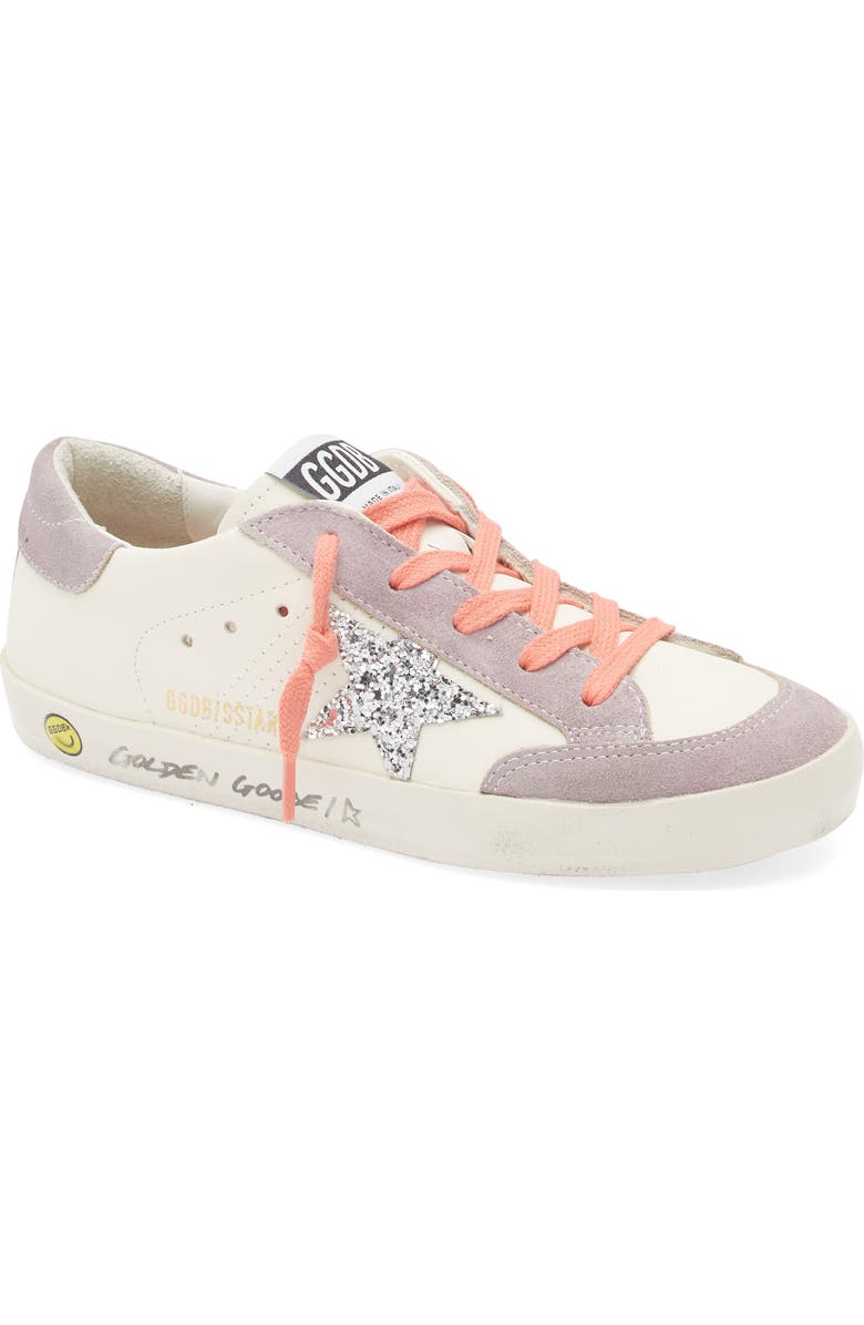 Golden Goose Kids' Super-Star Penstar Classic Sneaker, Main, color, White/ Lilac/ Silver