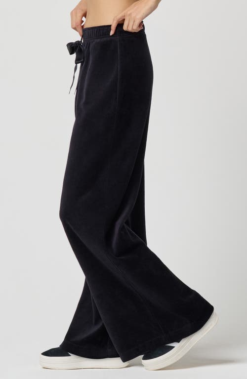Florence By Mills Velour Wide Leg Pants In Black