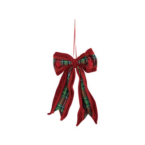 Plaid Fabric Bow Ornament