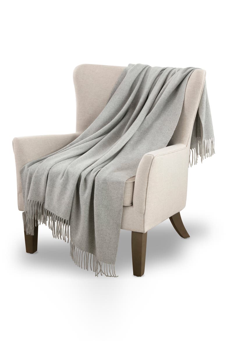 Cashmere & Wool Throw Blanket, Alternate, color, GRAY