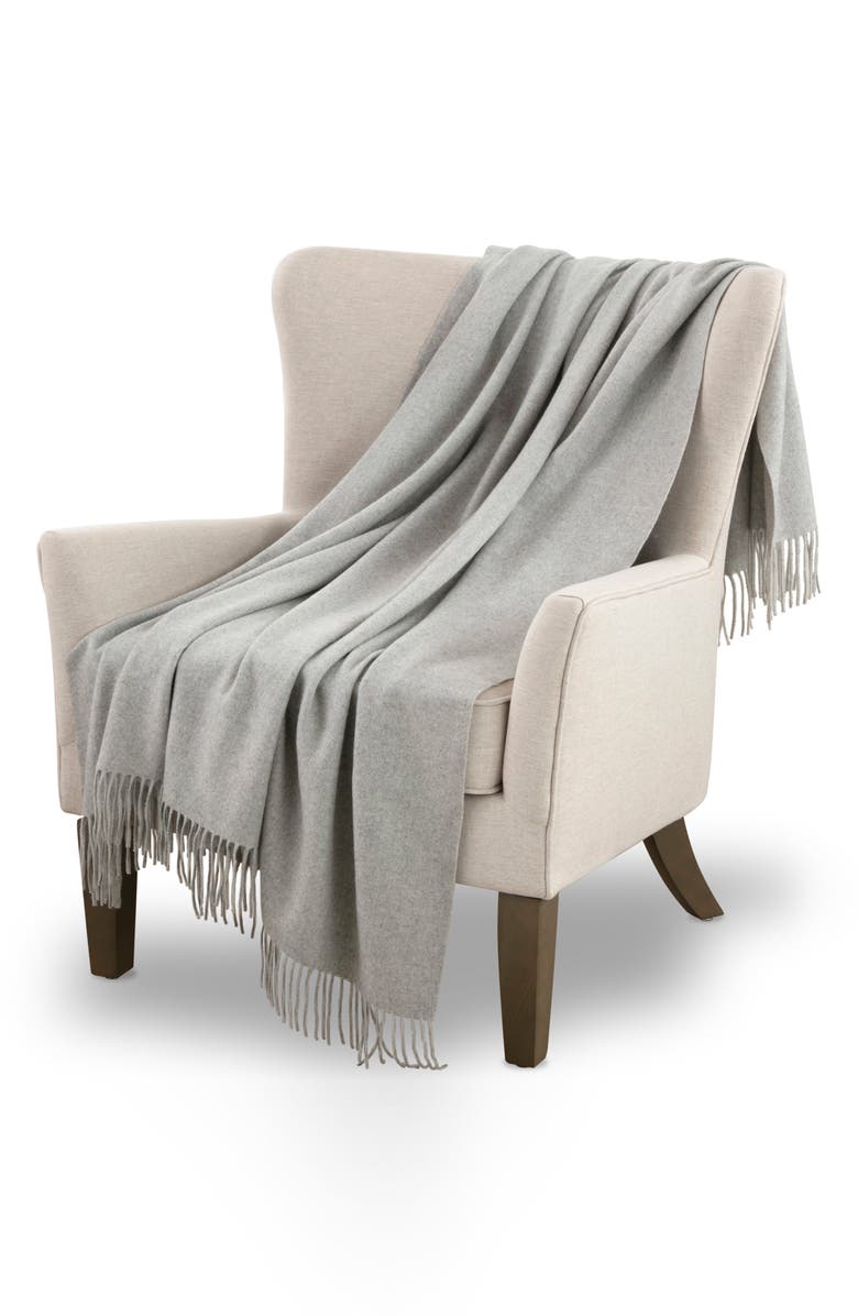 WESTPOINT HOME Cashmere & Wool Throw Blanket, Alternate, color, Gray