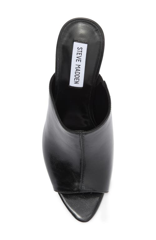 Steve Madden Dayla Peep Toe Mule In Black Leather