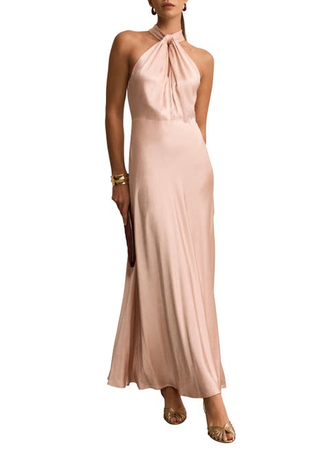 Satin Halter Maxi Dress