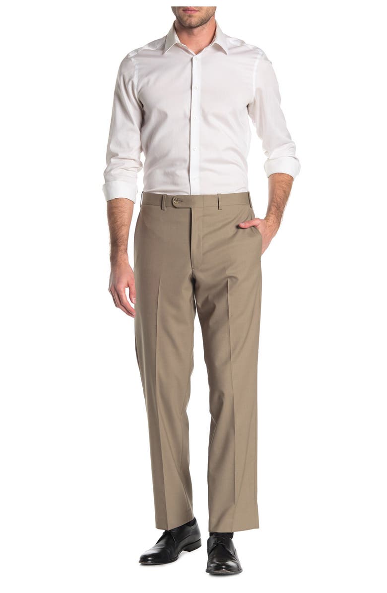 JB Britches Wool Blend Flat Front Trousers, Alternate, color, Tan