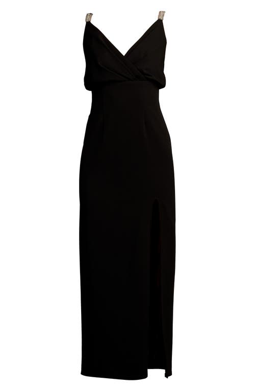 Sho By Tadashi Shoji Beaded Strap Gown In Black
