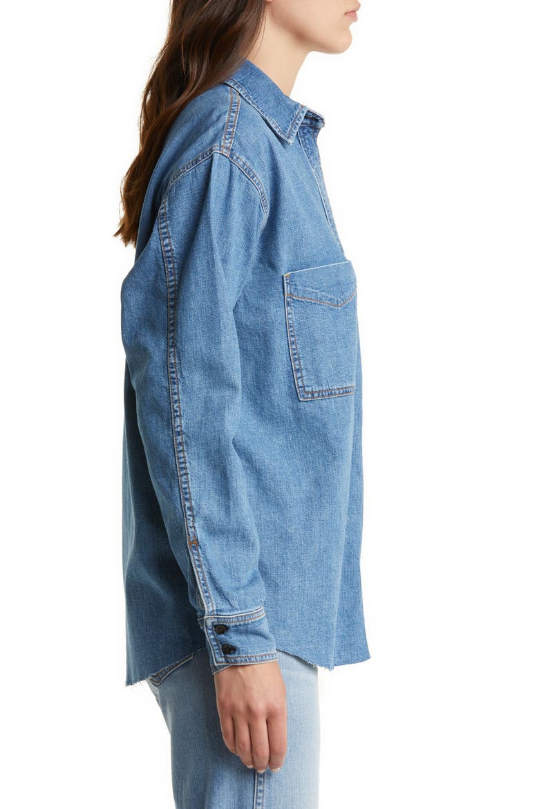 Oversize Denim Button-Up Shirt, Alternate, color, VINTAGE