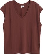 Nordstrom Sleeveless V-Neck Cotton T-Shirt