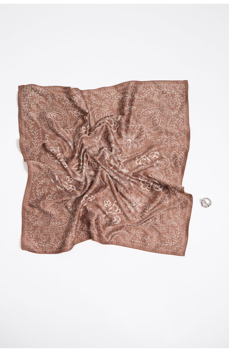 Bimba y Lola Brushstrokes Scarf, Alternate, color, Brown