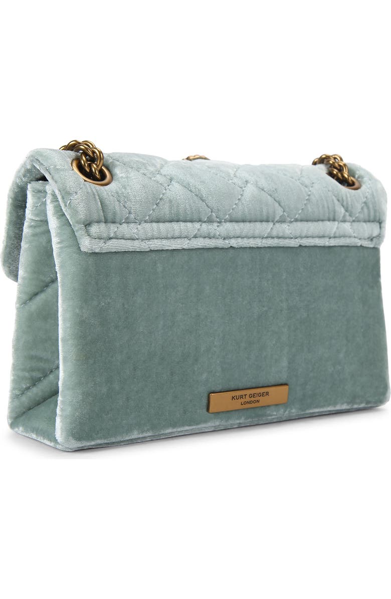 Kurt Geiger London Mini Kensington Velvet Crossbody Bag, Alternate, color, Light/ Pastel Green