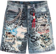 Cult of Individuality Grunge Distressed Denim Shorts
