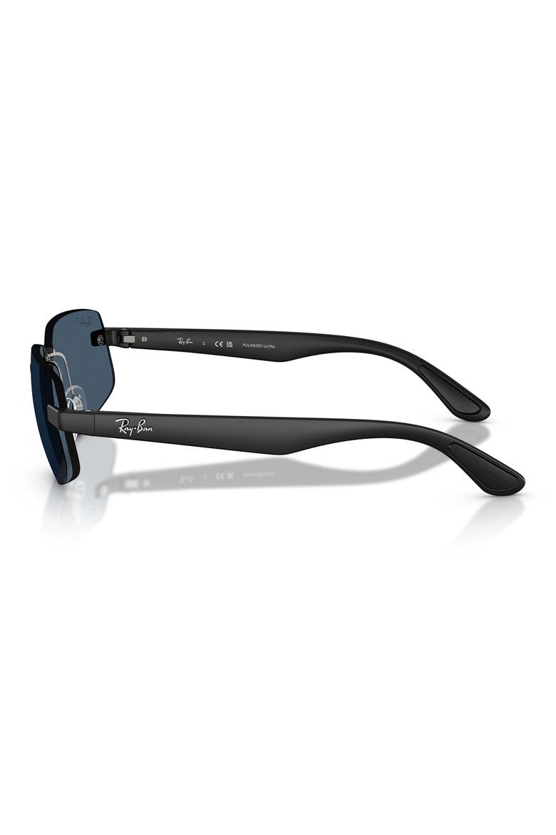 60mm Polarized Irregular Sunglasses, Alternate, color, SAND BLACK / POLAR BLUE