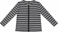 Riff Zip Striped Long-Sleeve Tee - 95% Cotton, 5% Spandex