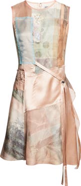 Jason Wu Collection Collage Print Silk Organza & Satin Minidress