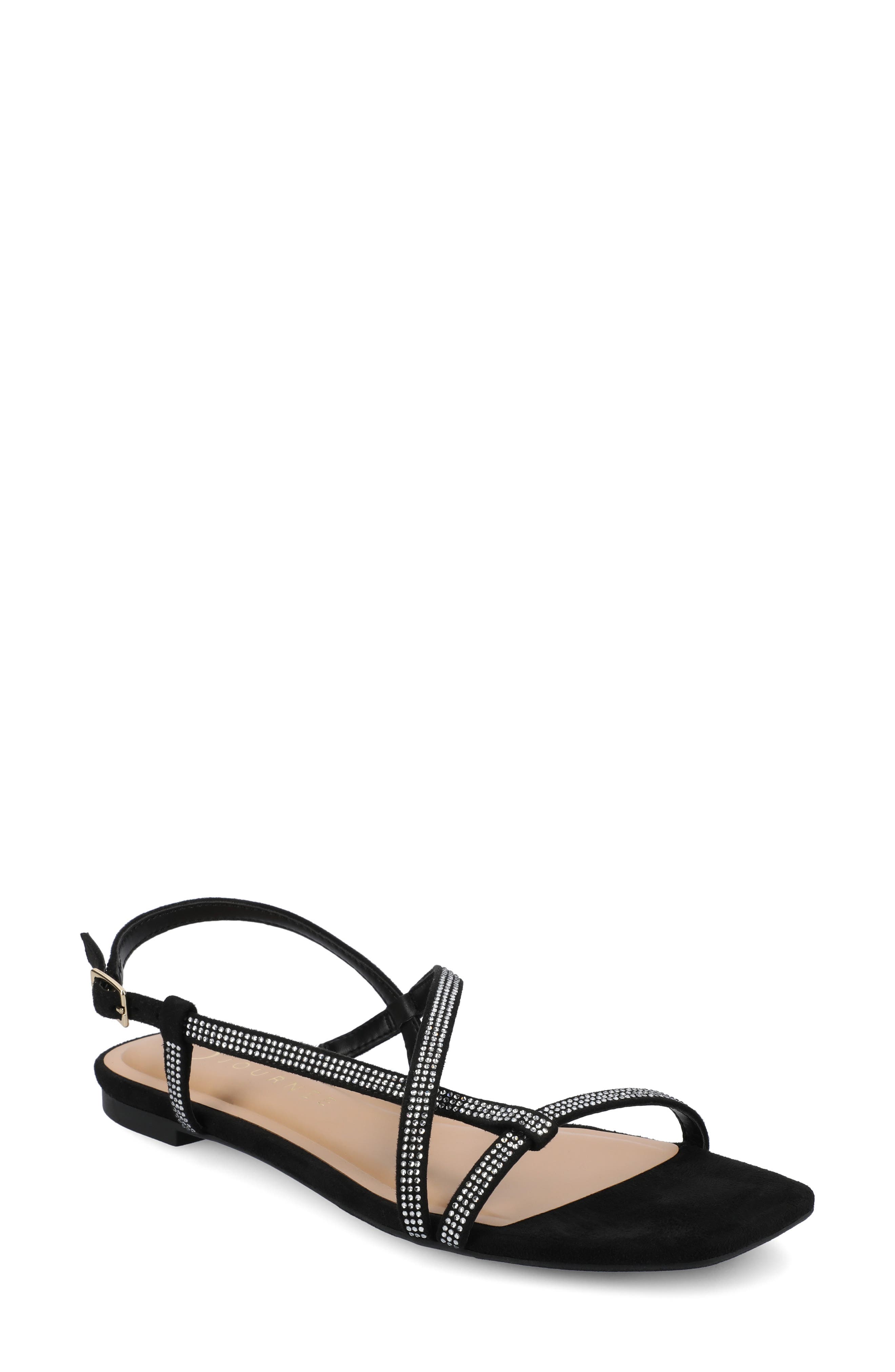 Journee Collection Francis Slingback Sandal, Main, color, Black
