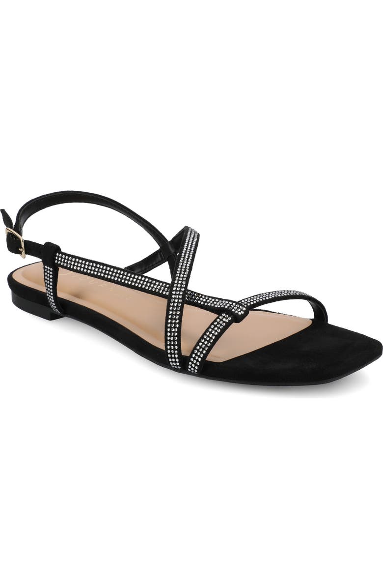 Journee Collection Francis Slingback Sandal, Main, color, Black