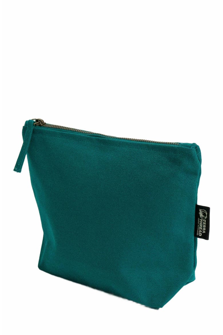 Organic Cotton Makeup Bag, Alternate, color, Deep Sea Teal