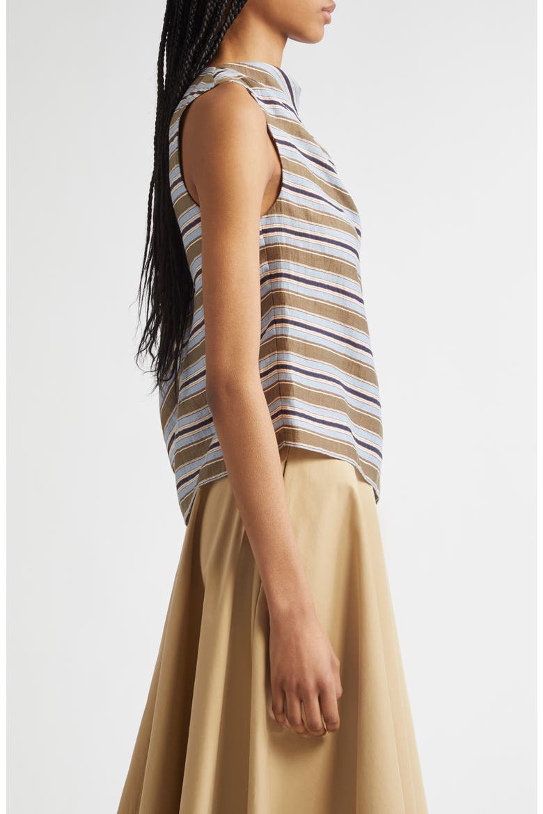 Lota Stripe Side Drape Sleeveless Top, Alternate, color, HAZEL STRIPE
