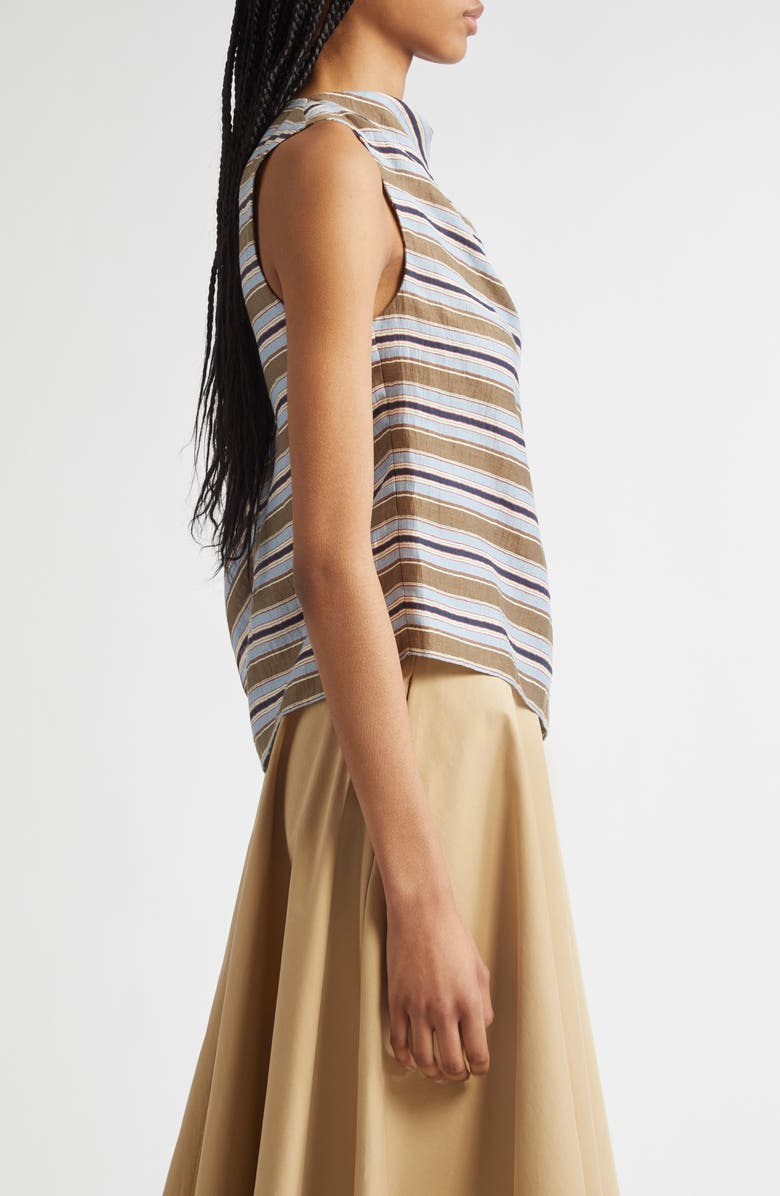 A.L.C. Lota Stripe Side Drape Sleeveless Top, Alternate, color, Hazel Stripe