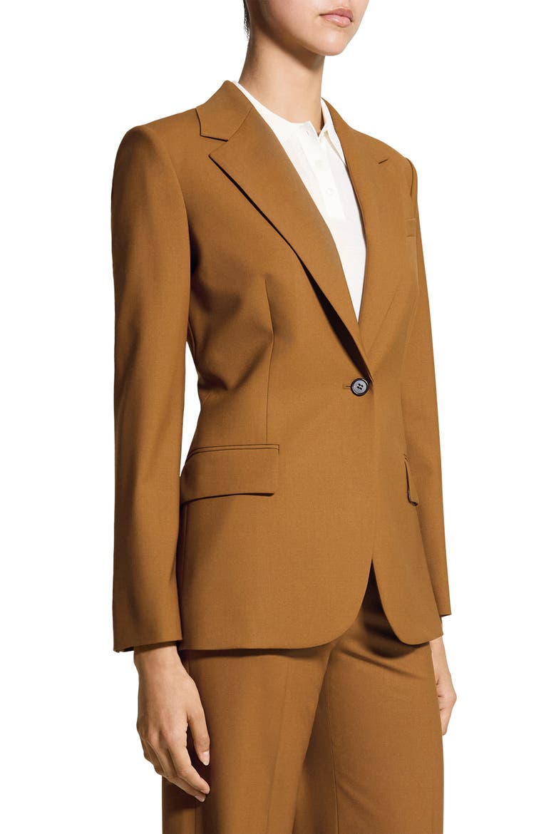 Lynnia Stretch Wool Blazer, Alternate, color, DARK COGNAC