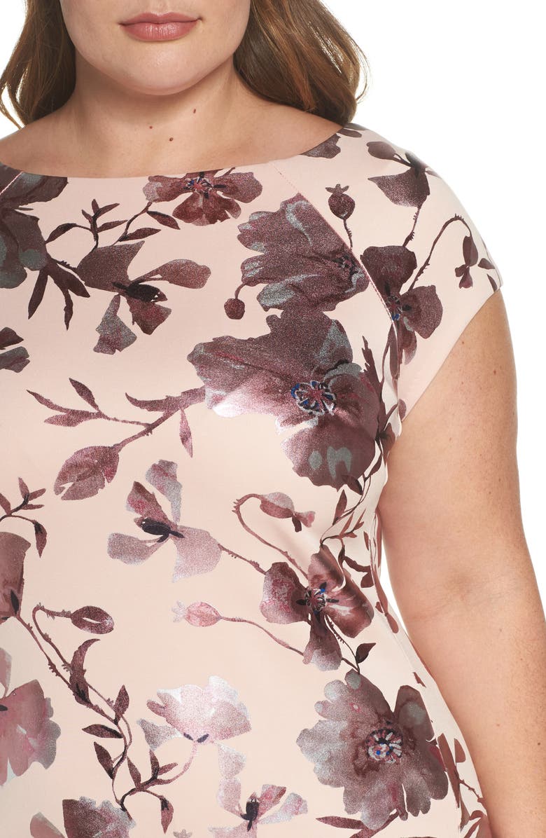 ECI Foil Print Sheath Dress, Alternate, color,