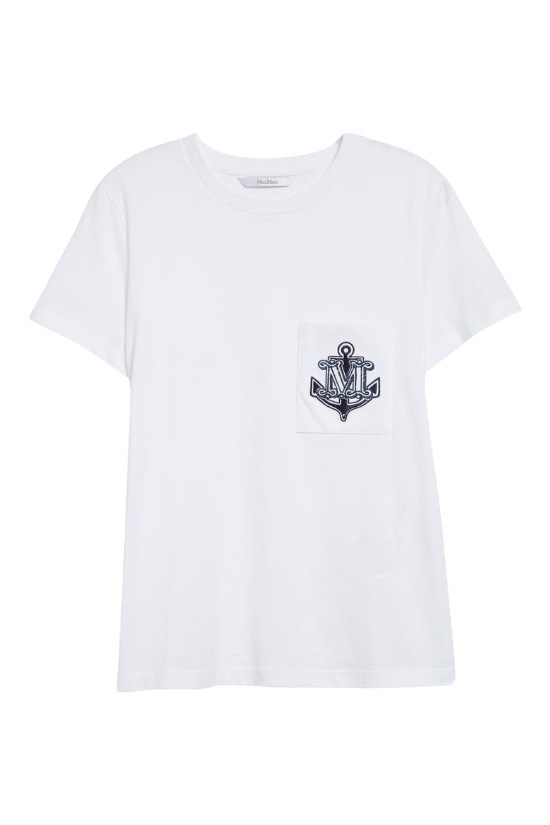 Acacia Anchor Crystal Embellished Logo Cotton Graphic T-Shirt, Alternate, color, WHITE/ BLUE
