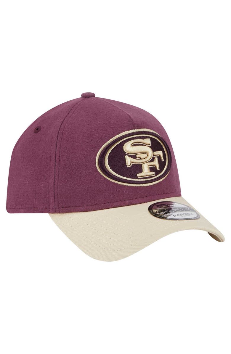New Era Men's New Era Maroon/Tan San Francisco 49ers Moleskin A-Frame 9FORTY Adjustable Hat, Alternate, color, 