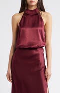 Rails Leah Satin Crepe Halter Top