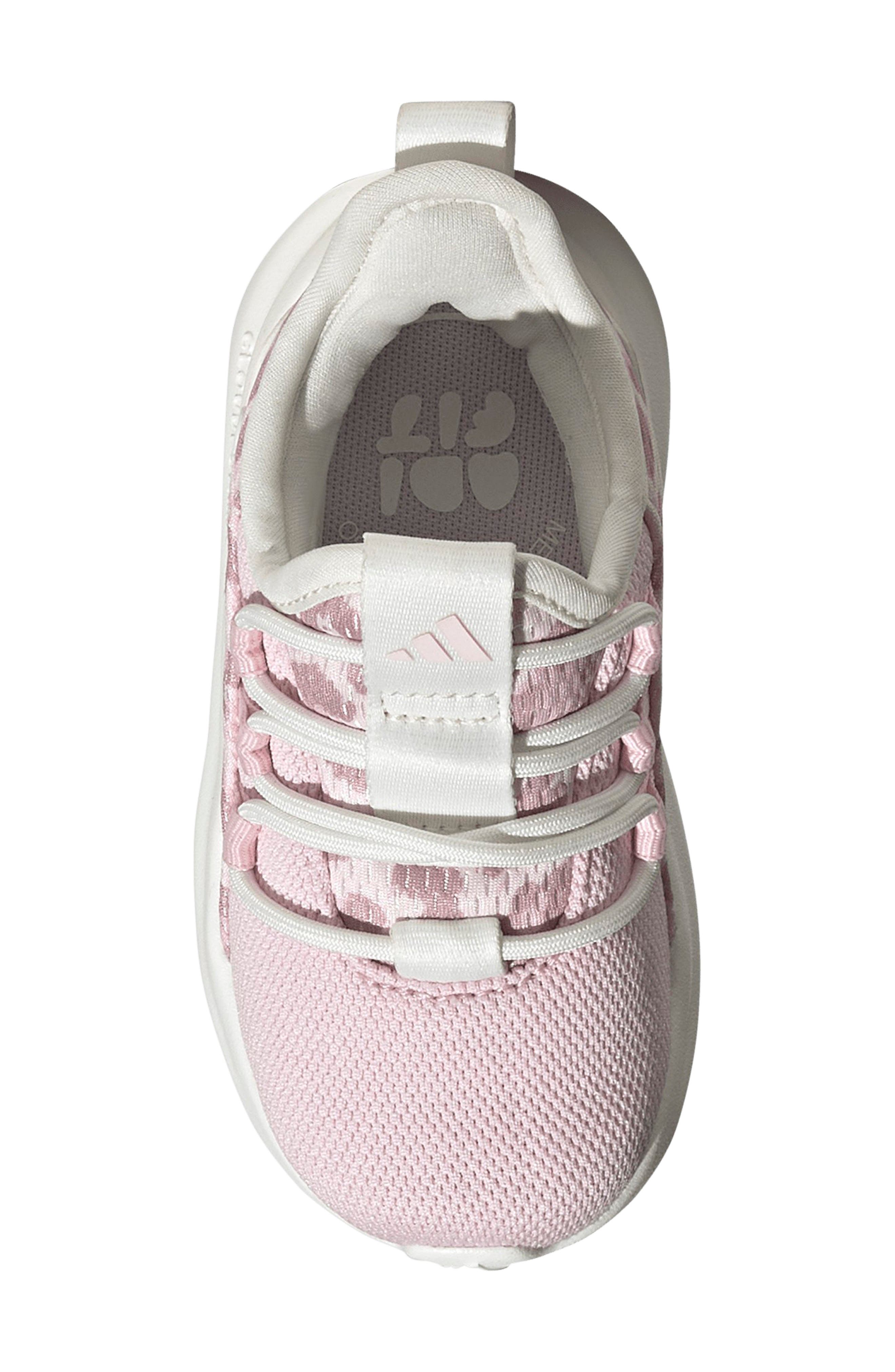 adidas Kids' Lite Racer Adapt 8.0 Sneaker, Alternate, color, White/ Pink/ Clear Pink