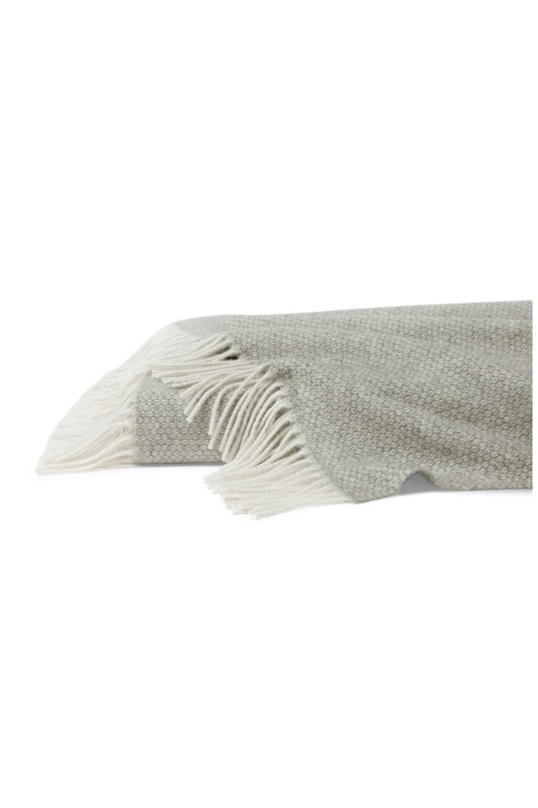 Cervino Fringe Trim Wool & Cashmere Throw Blanket, Main, color, GREY