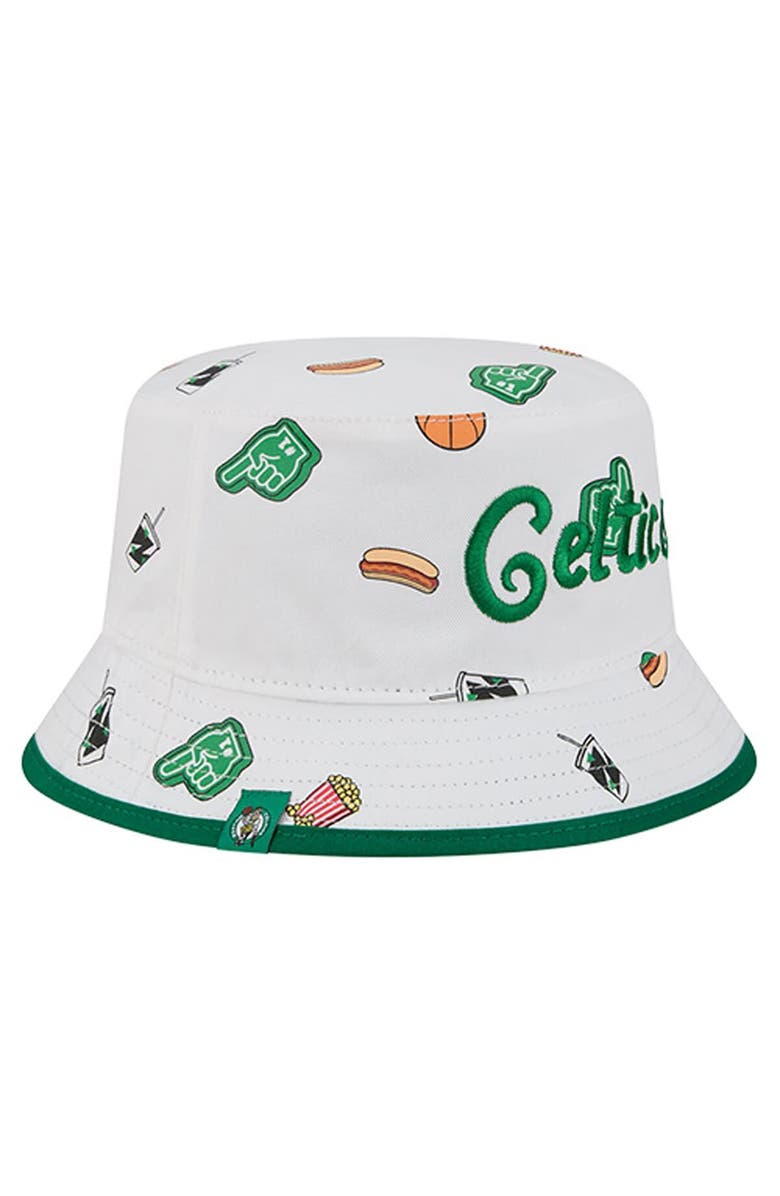 New Era Men's New Era White Boston Celtics Team Cheer Reversible Bucket Hat, Alternate, color, White
