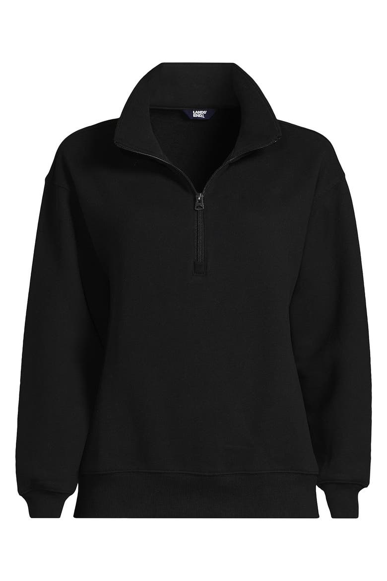 Serious Sweats Relaxed Quarter Zip Pullover Sweatshirt, Alternate, color, Black