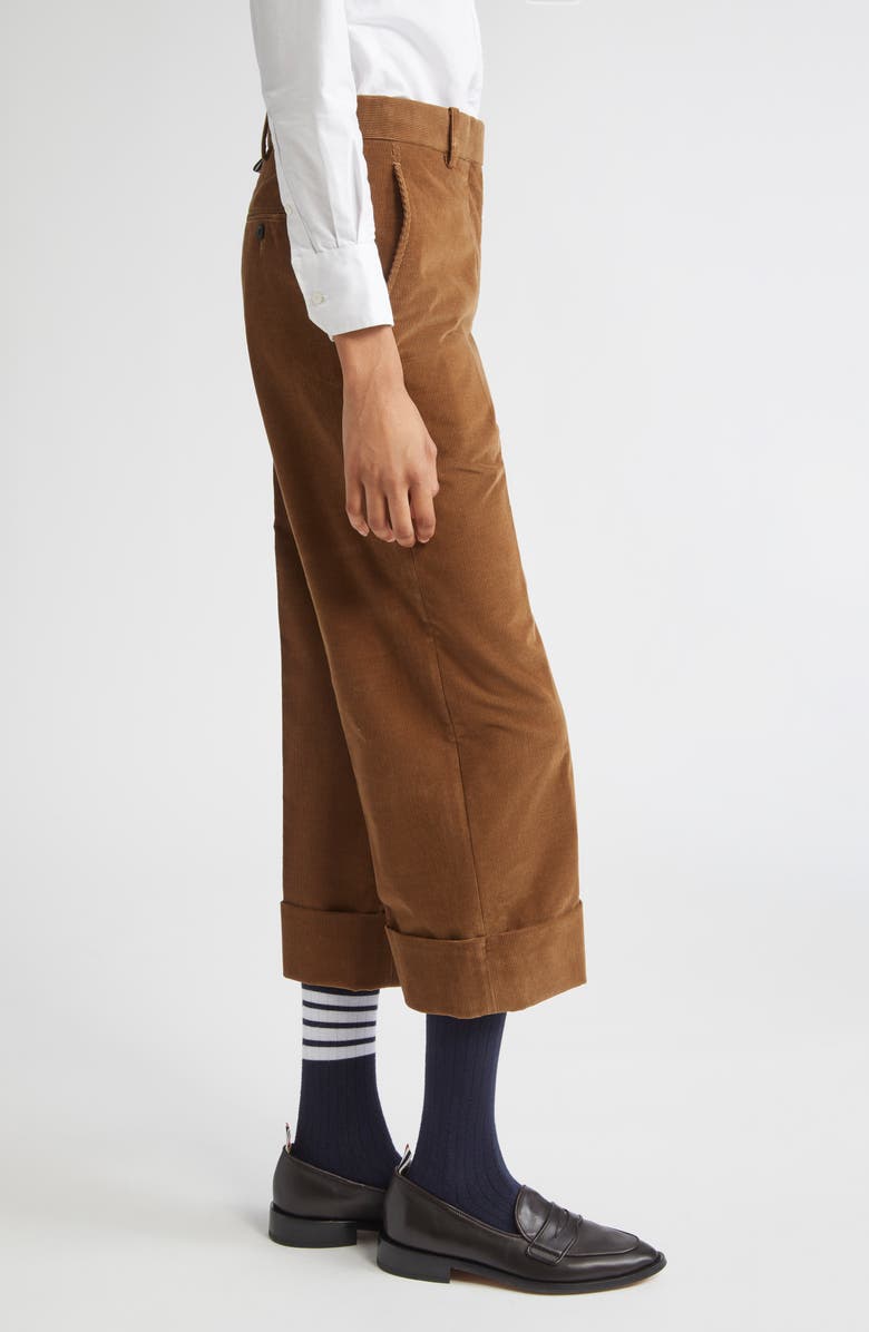 Thom Browne Fit 2 Cuffed Corduroy Pants, Alternate, color, Brown