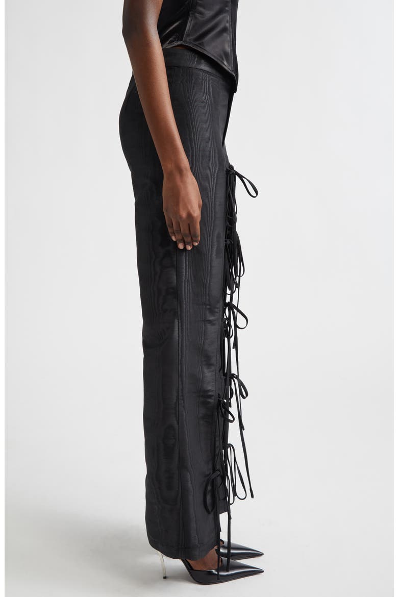 Colton Moiré Tie Leg Flare Pants, Alternate, color, BLACK