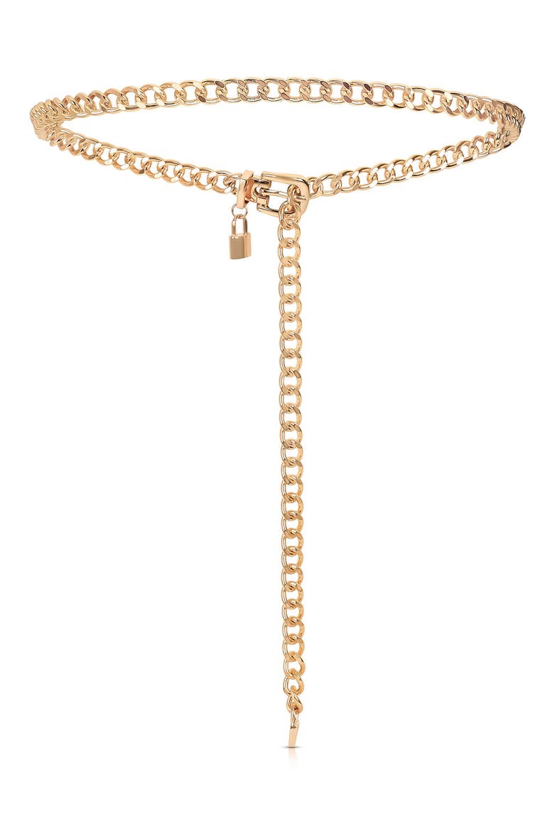 Lucky Link Chain Belt, Main, color, GOLD
