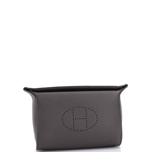 Pre-owned Hermes Hermes Videpoches Bag Togo In Gray