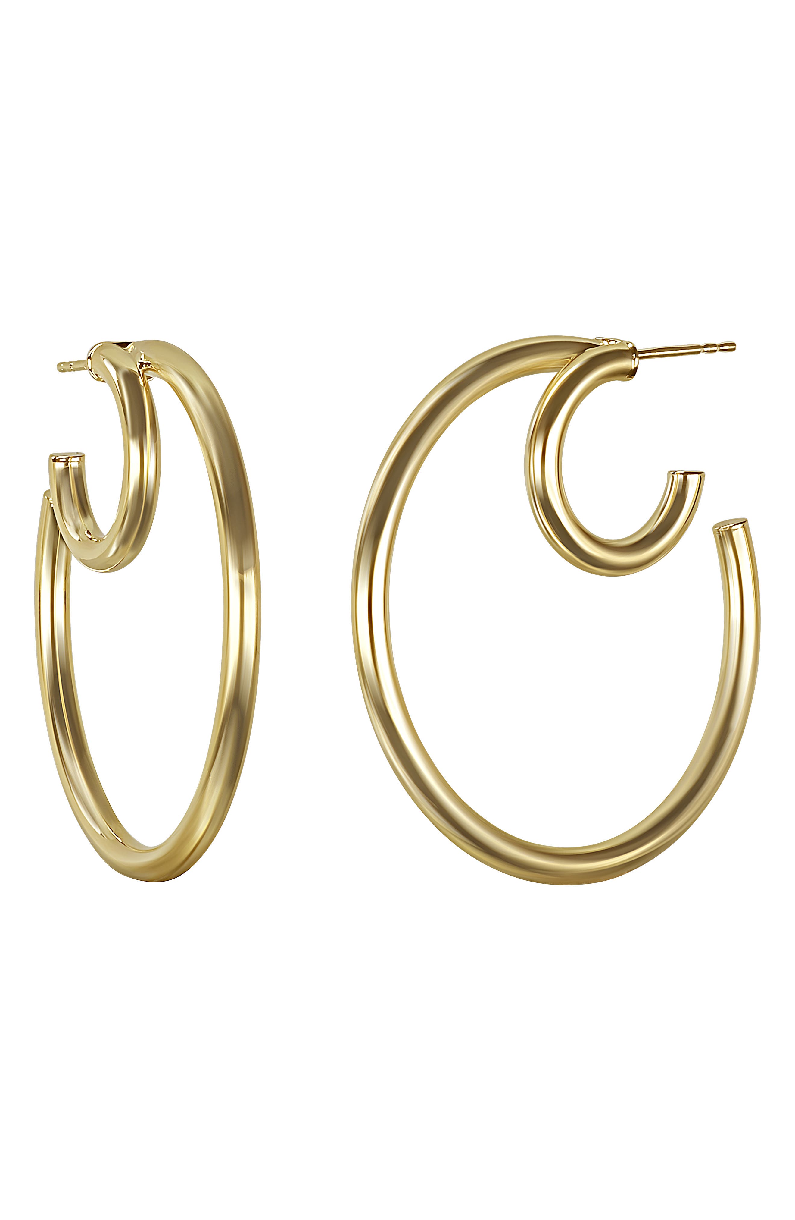 14k Gold Double Hoop Earrings