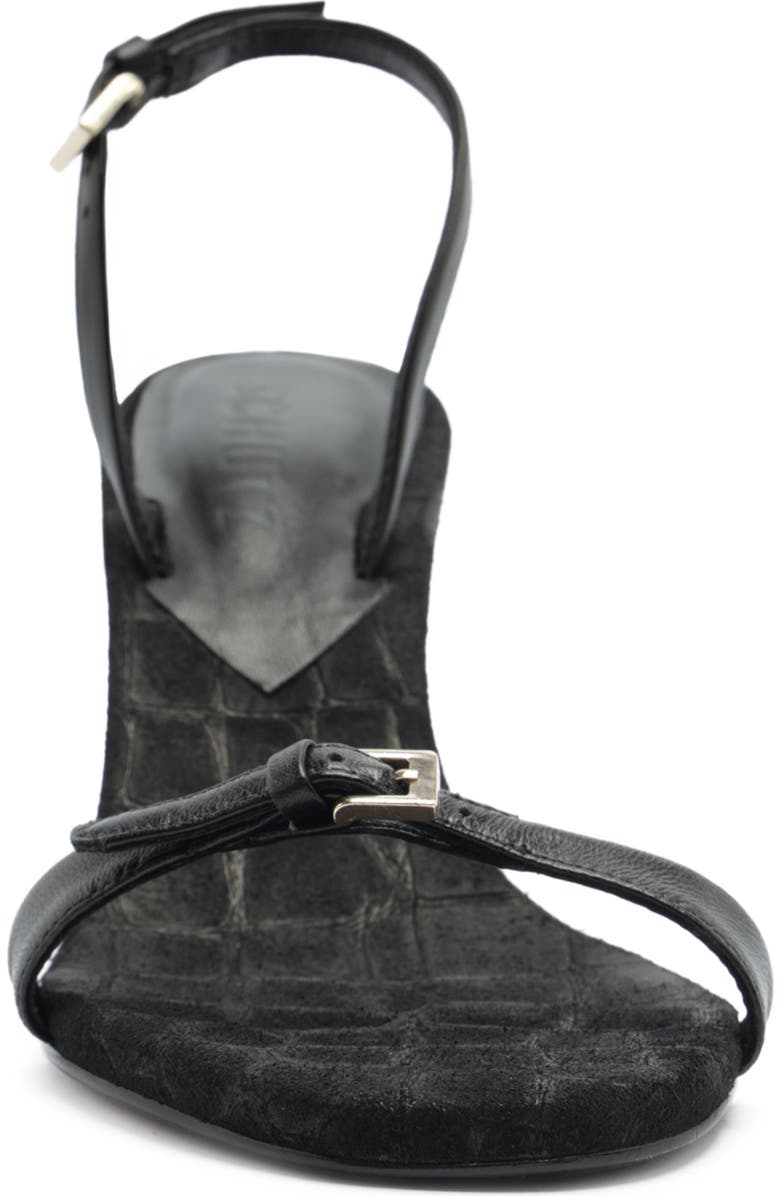 Schutz Aurora Mid Slingback Sandal, Alternate, color, Black