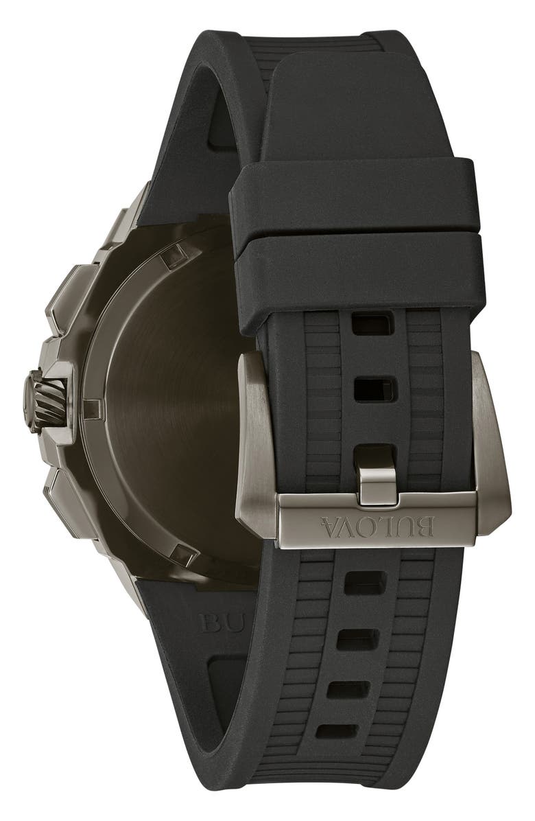 BULOVA Series X Chronograph Rubber Strap Watch, 45mm, Alternate, color, Two-Tone