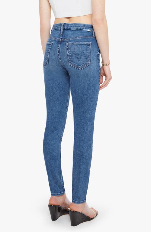 Mother Looker High Waist Skinny Jeans In Blue