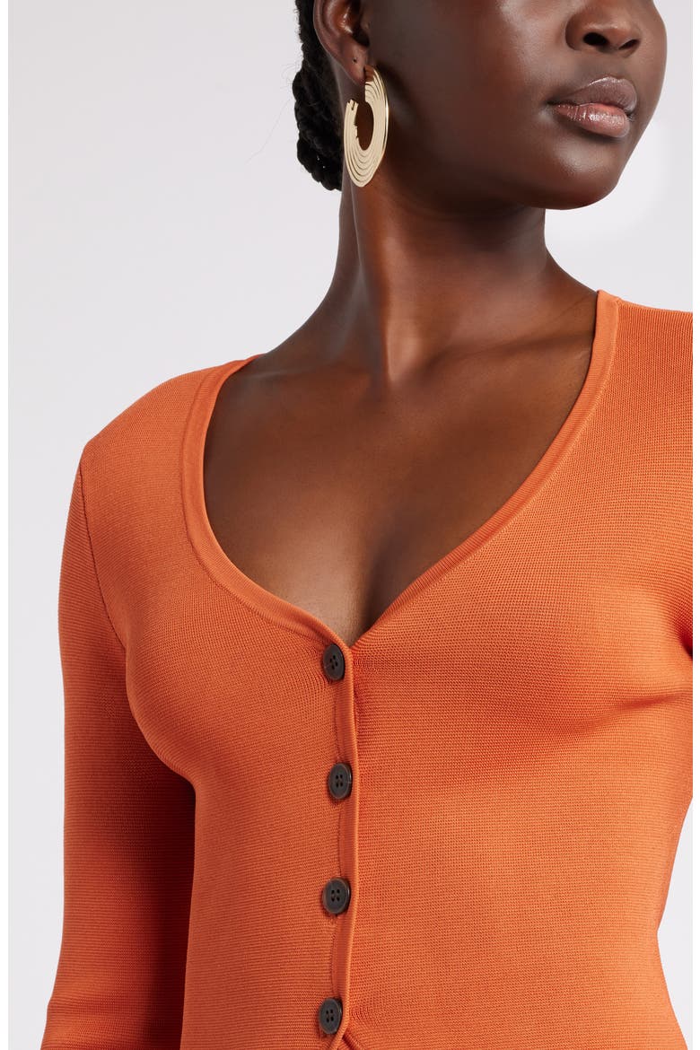 House of Aama Uptown Cardigan, Alternate, color, ORANGE MANGO