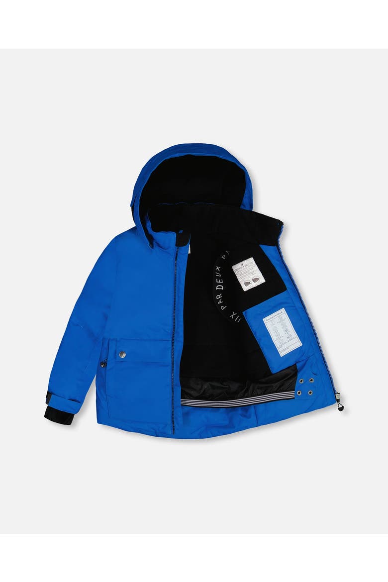 Boy's Two Piece Snowsuit Royal Blue And Black, Alternate, color, Anthracite