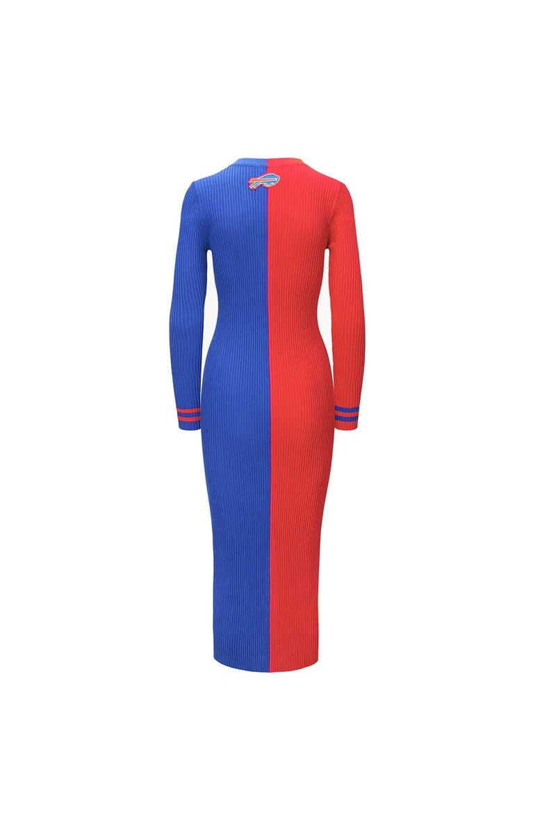 STAUD Women's STAUD Red/Royal Buffalo Bills Shoko Knit Button-Up Sweater Dress, Alternate, color, 