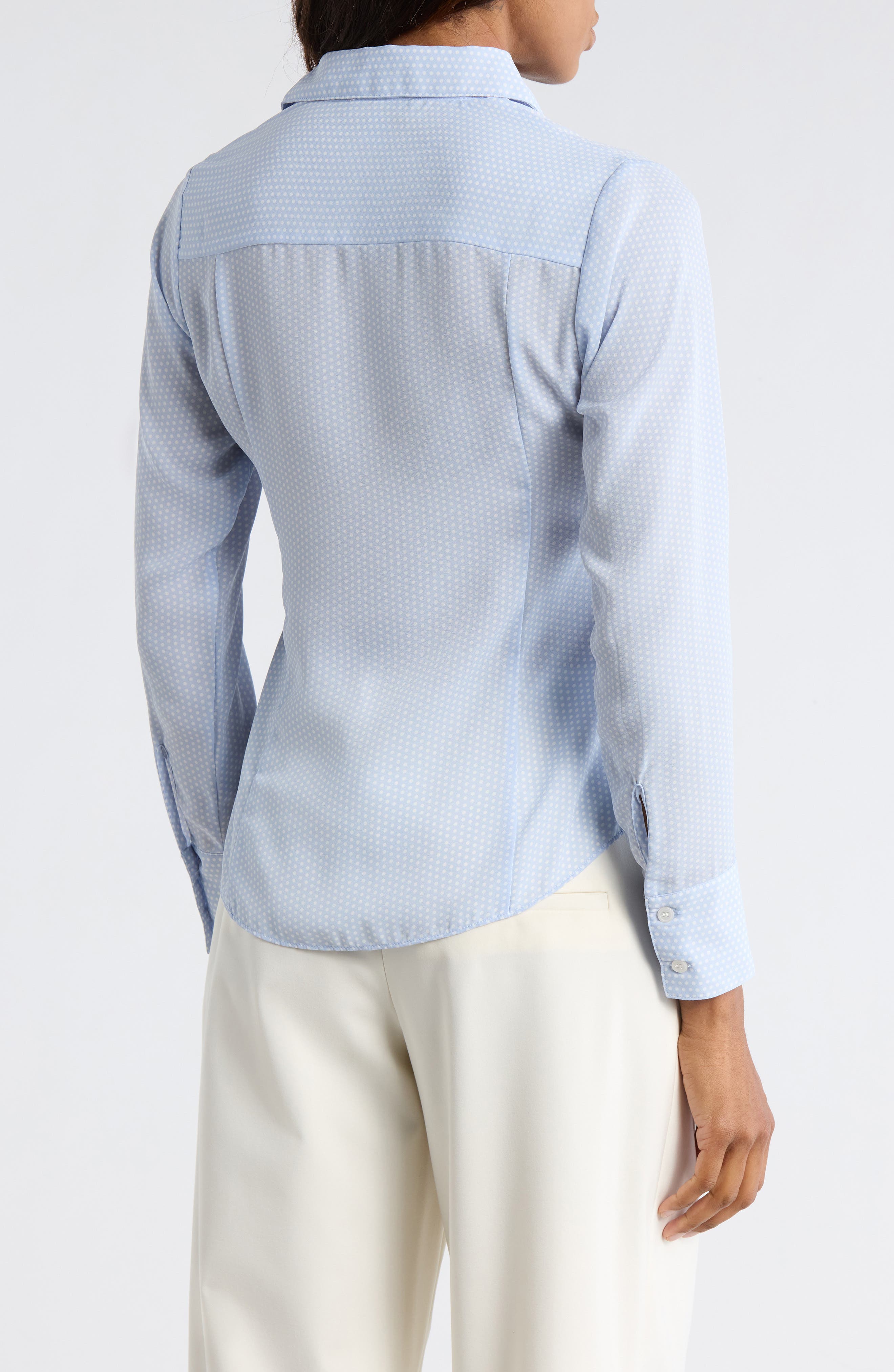 Slim Fit Dot Print Button-Up Shirt - image 2