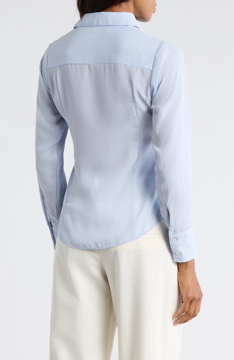 JASON WU Slim Fit Dot Print Button-Up Shirt, Alternate, color, Windy Blue/ White Dot