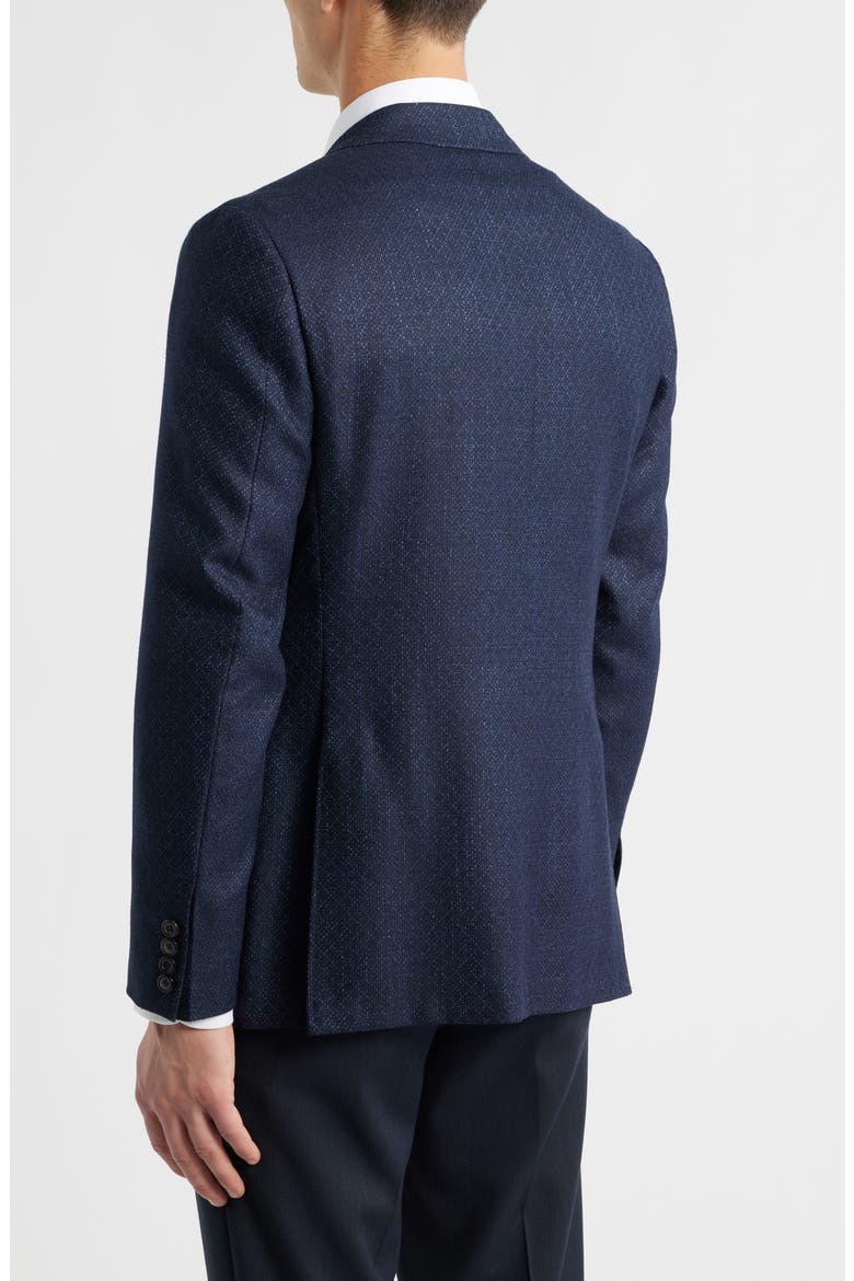 Kei Trim Fit Diamond Jacquard Wool & Silk Blend Sport Coat, Alternate, color, NAVY