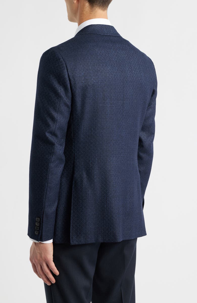 Canali Kei Trim Fit Diamond Jacquard Wool & Silk Blend Sport Coat, Alternate, color, Navy