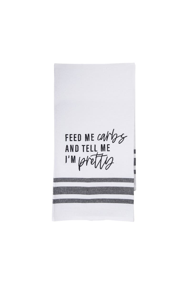 Totalee Gift Feed Me Carbs Tea Towel Cotton White, Main, color, White