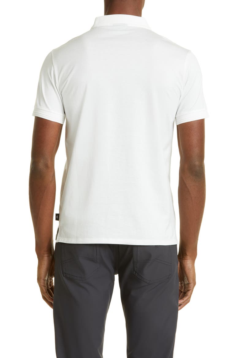Rib Collar Polo, Alternate, color, WHITE/ LIGHT BLUE